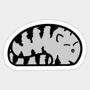 Cute grey kitty blob Sticker